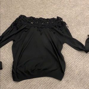 Lace Black Sweater - off shoulder - New - size M -